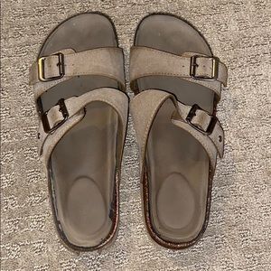 Tan suede sandals